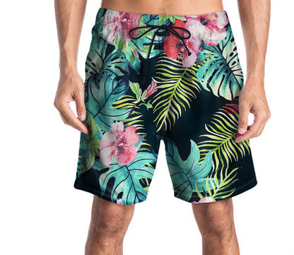 Men's Board Flower Print Surf Shorts Trunks
