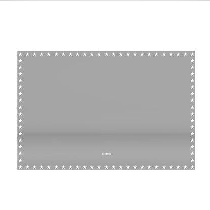 60X40 inch LED Bathroom Mirror with Lights Backlit RGB Color Changing Lighted Mirror