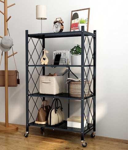 Metal Storage Shelving Unit Collapsible - for Kitchen Bathroom