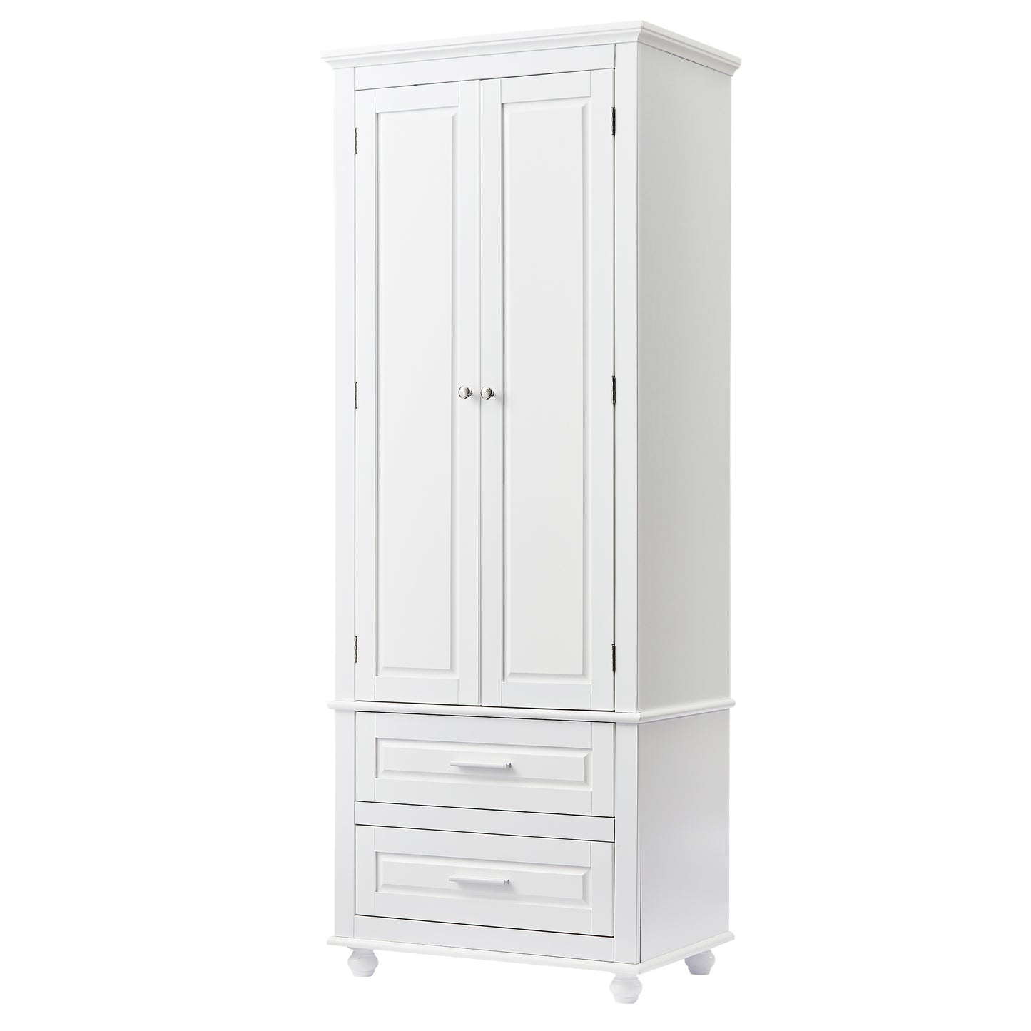 Tall Storage Cabinet with Two Drawers for Bathroom/Office