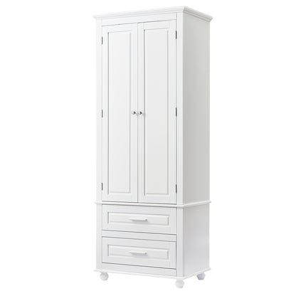 Tall Storage Cabinet with Two Drawers for Bathroom/Office