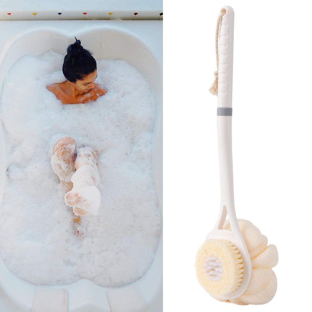Bath Brush Soft Hair 2 in 1 Scrubbing Artifact Long Handle Back Scrubber
