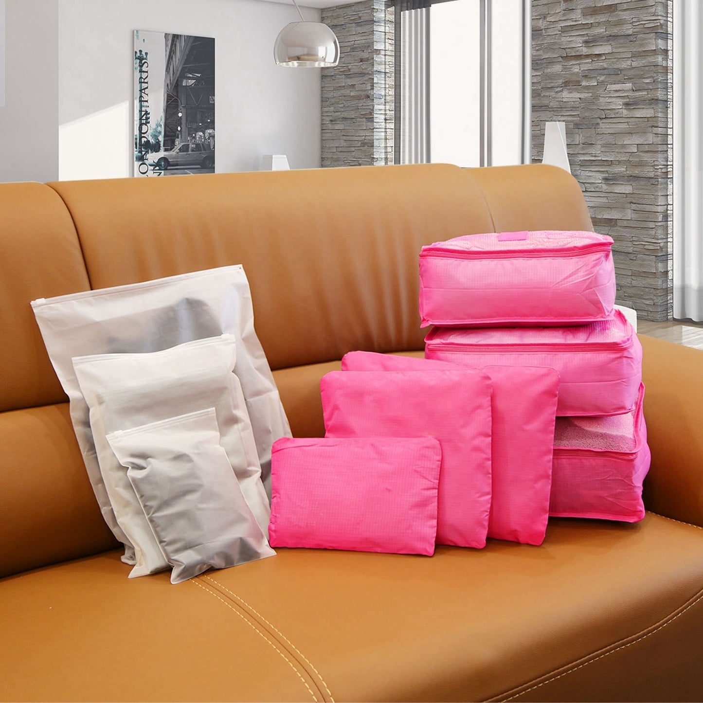9Pc Clothes Storage Bags - Travel Luggage Organizer - Packing Cubes