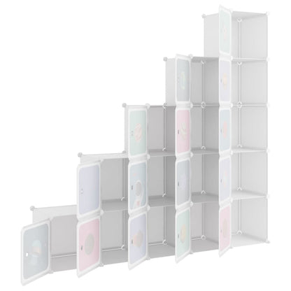 Cube Storage Cabinet for Kids with 15 Cubes White