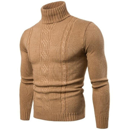 Men's Pullover Turtleneck Sweater Casual Slim Fit Long Sleeve