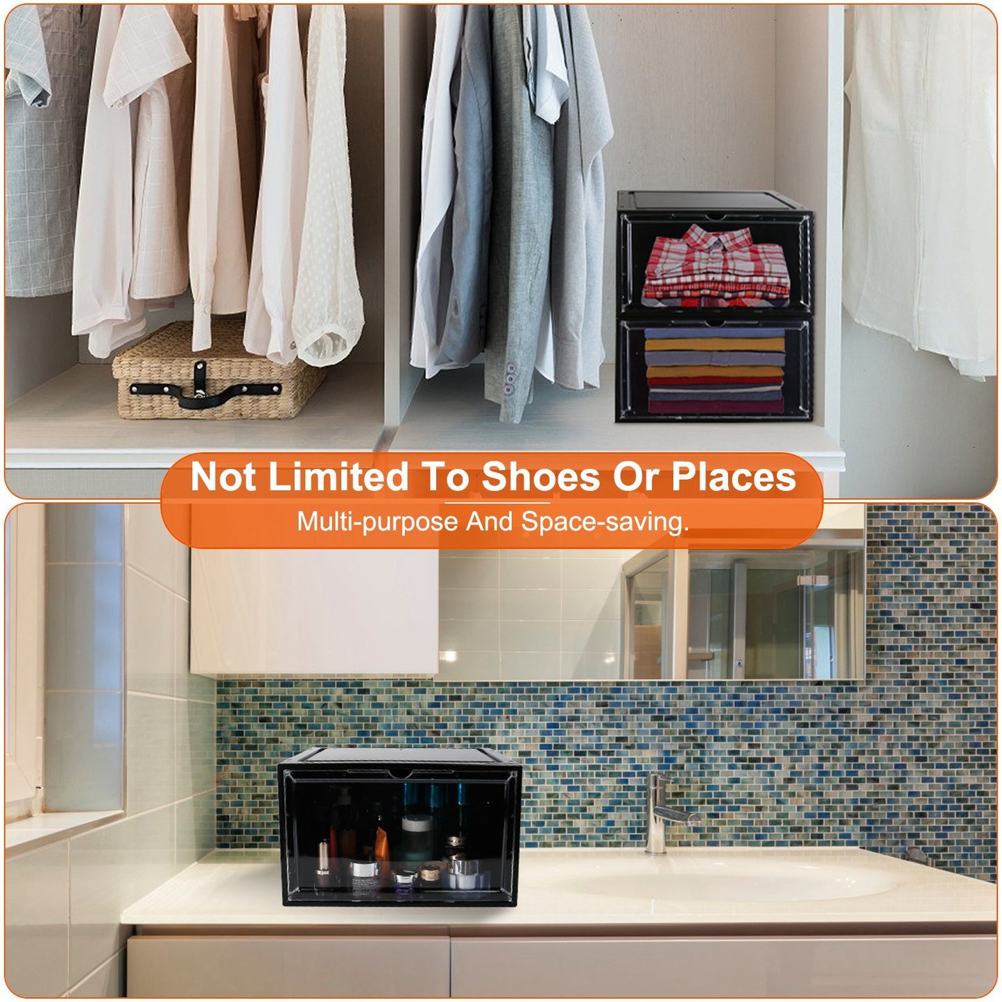 Stackable Shoe Storage - Organizer with Magnetic Door