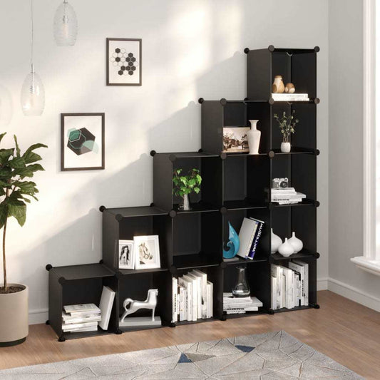 Storage Cube - Organizer with 15 Cubes - Black