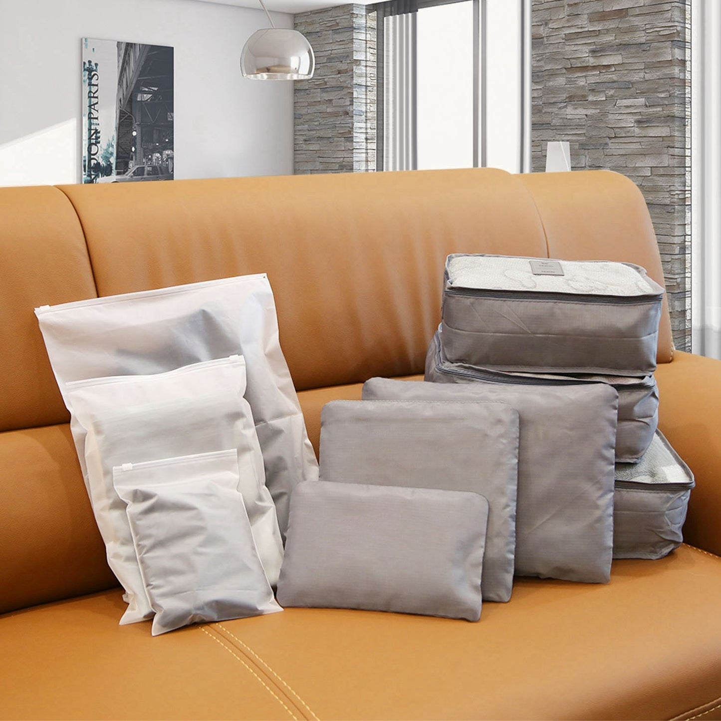 9Pc Clothes Storage Bags - Travel Luggage Organizer - Packing Cubes