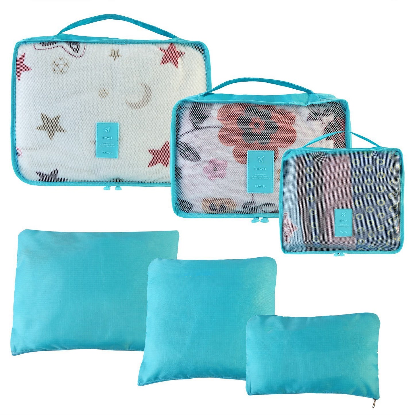 9Pc Clothes Storage Bags - Travel Luggage Organizer - Packing Cubes