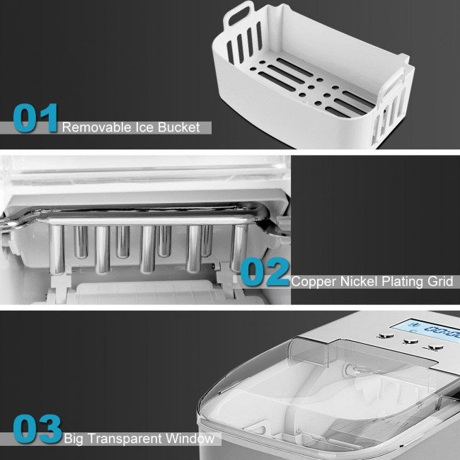 Countertop LCD Display Ice Maker with Ice Scoop