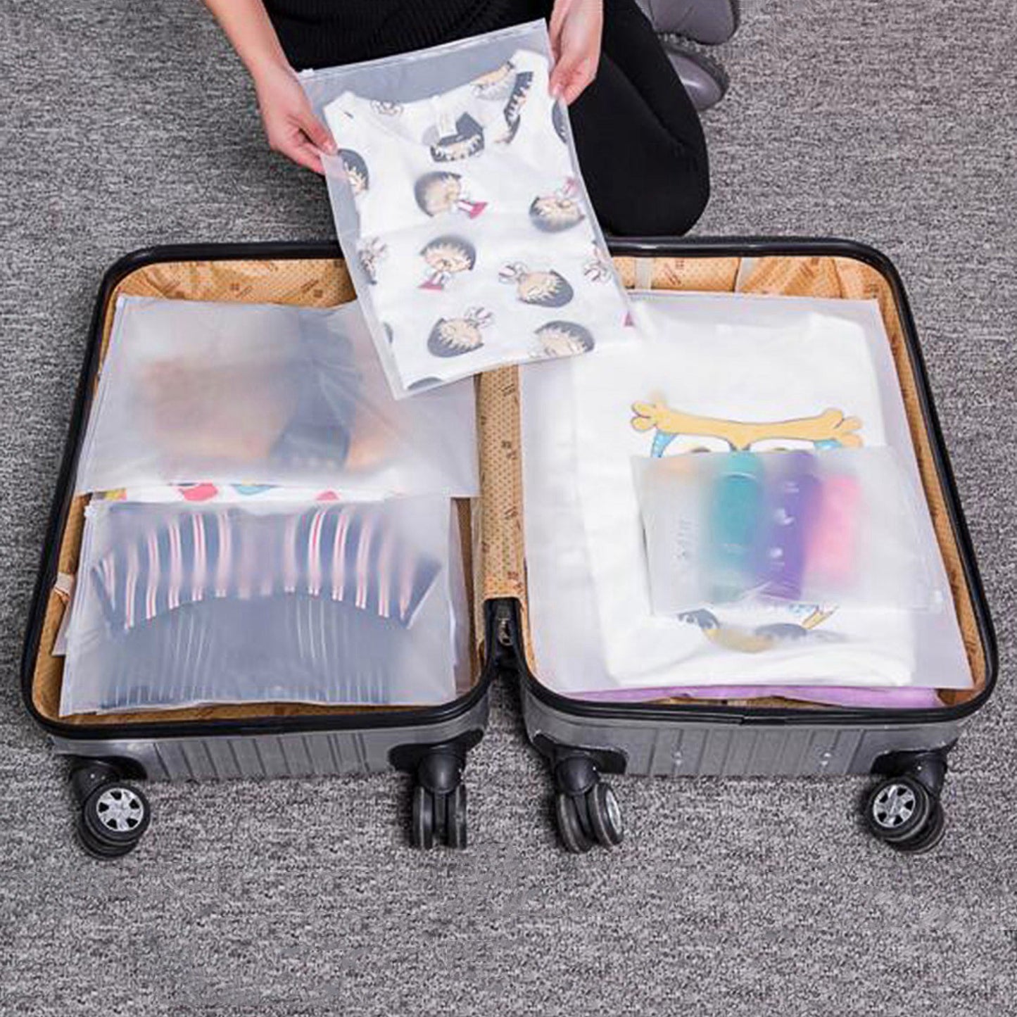 9Pc Clothes Storage Bags - Travel Luggage Organizer - Packing Cubes