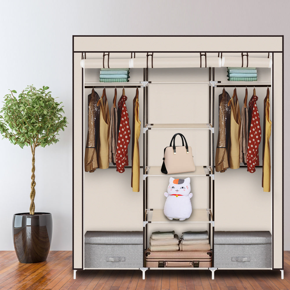 69" Portable Clothes Closet - Double Rod Storage Organizer