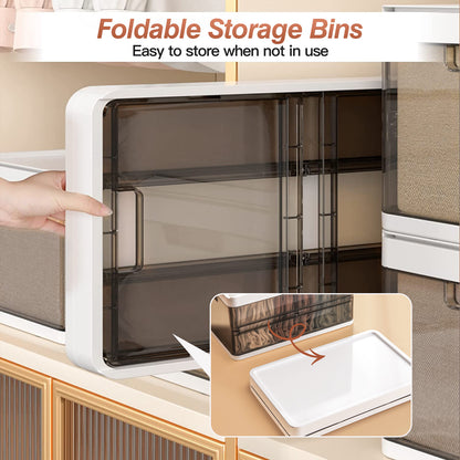 3 Pack Foldable Storage Bin with Lid - Stackable