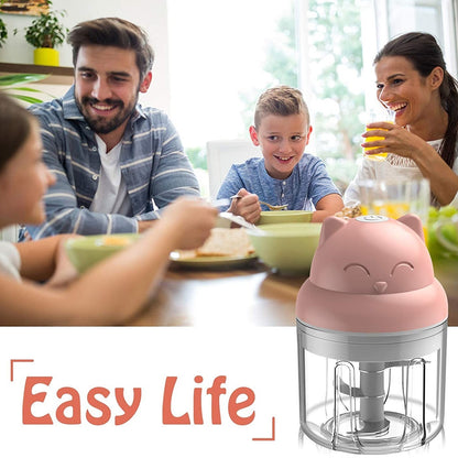 Wireless Electric Mini Pink Garlic Chopper
