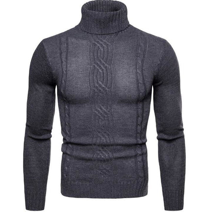 Men's Pullover Turtleneck Sweater Casual Slim Fit Long Sleeve