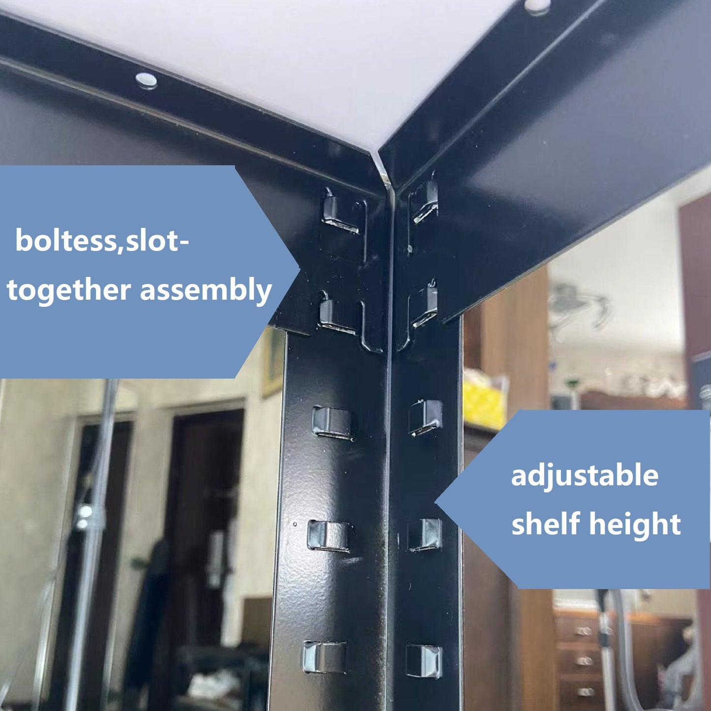 4 Tier Adjustable Garage Storage Shelving - Heavy Duty Metal Storage Utility Rack