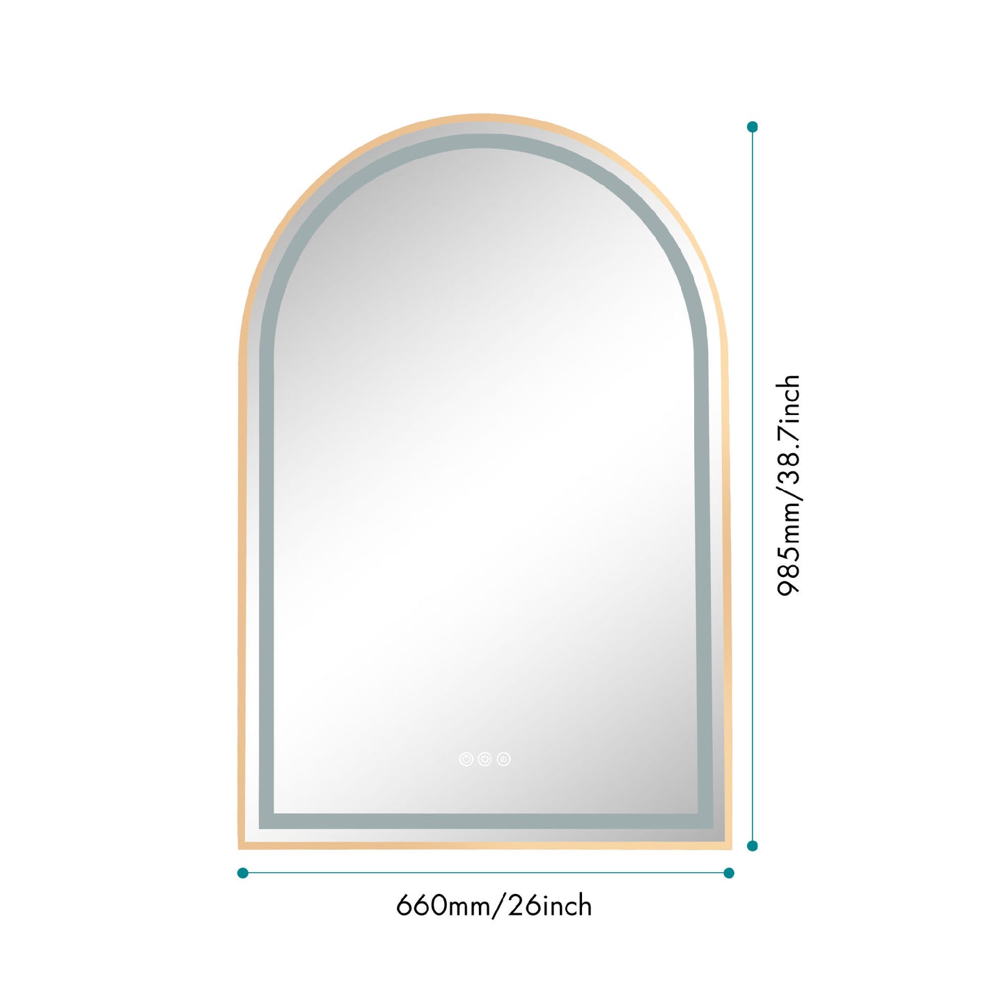 39in. W x 26in. H Oversized Rectangular Framed LED Mirror Anti-Fog Dimmable Wall Mount Bathroom Vanity Mirror Wall Mirror Kit For Gym And Dance Studio