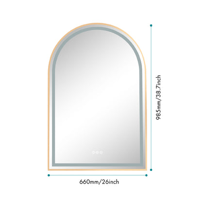 39in. W x 26in. H Oversized Rectangular Framed LED Mirror Anti-Fog Dimmable Wall Mount Bathroom Vanity Mirror Wall Mirror Kit For Gym And Dance Studio