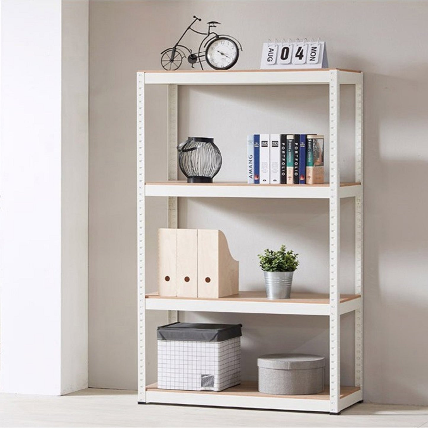 4 Tier Adjustable Garage Storage Shelving - Heavy Duty Metal Storage Utility Rack
