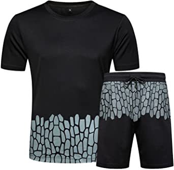 Men's Casual Crack Pattern Two-Piece Sets