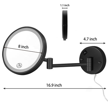 Makeup Mirror with Lights, 7X Magnification Single Sided with White Light