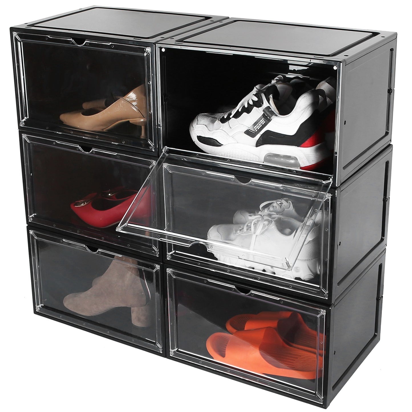 Stackable Shoe Storage - Organizer with Magnetic Door