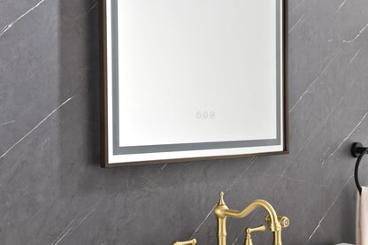 39in. W x 26in. H Oversized Rectangular Framed LED Mirror Anti-Fog Dimmable Wall Mount Bathroom Vanity Mirror Wall Mirror Kit For Gym And Dance Studio
