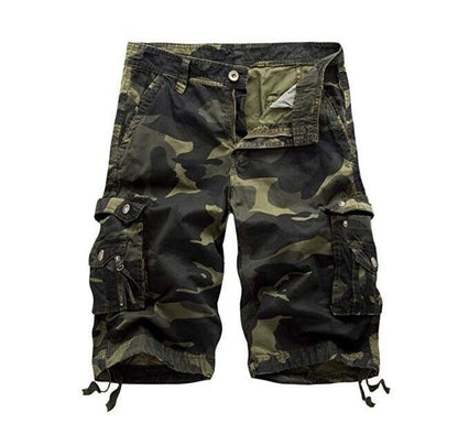 Men's Cotton Relaxed Fit Outdoor Camouflage Camo Cargo Shorts
