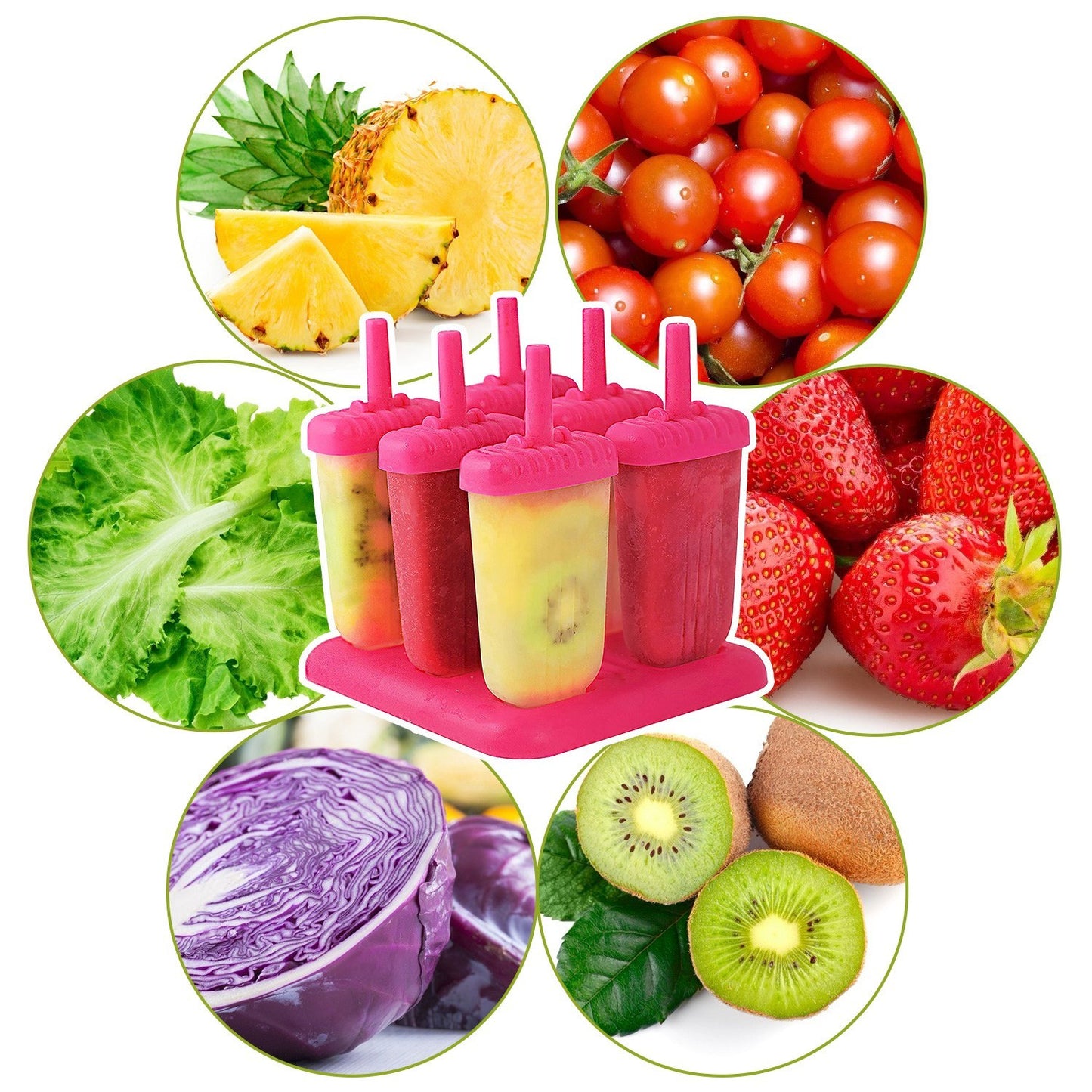 Popsicle Molds - Reusable Ice Cream DIY Ice Pop Maker
