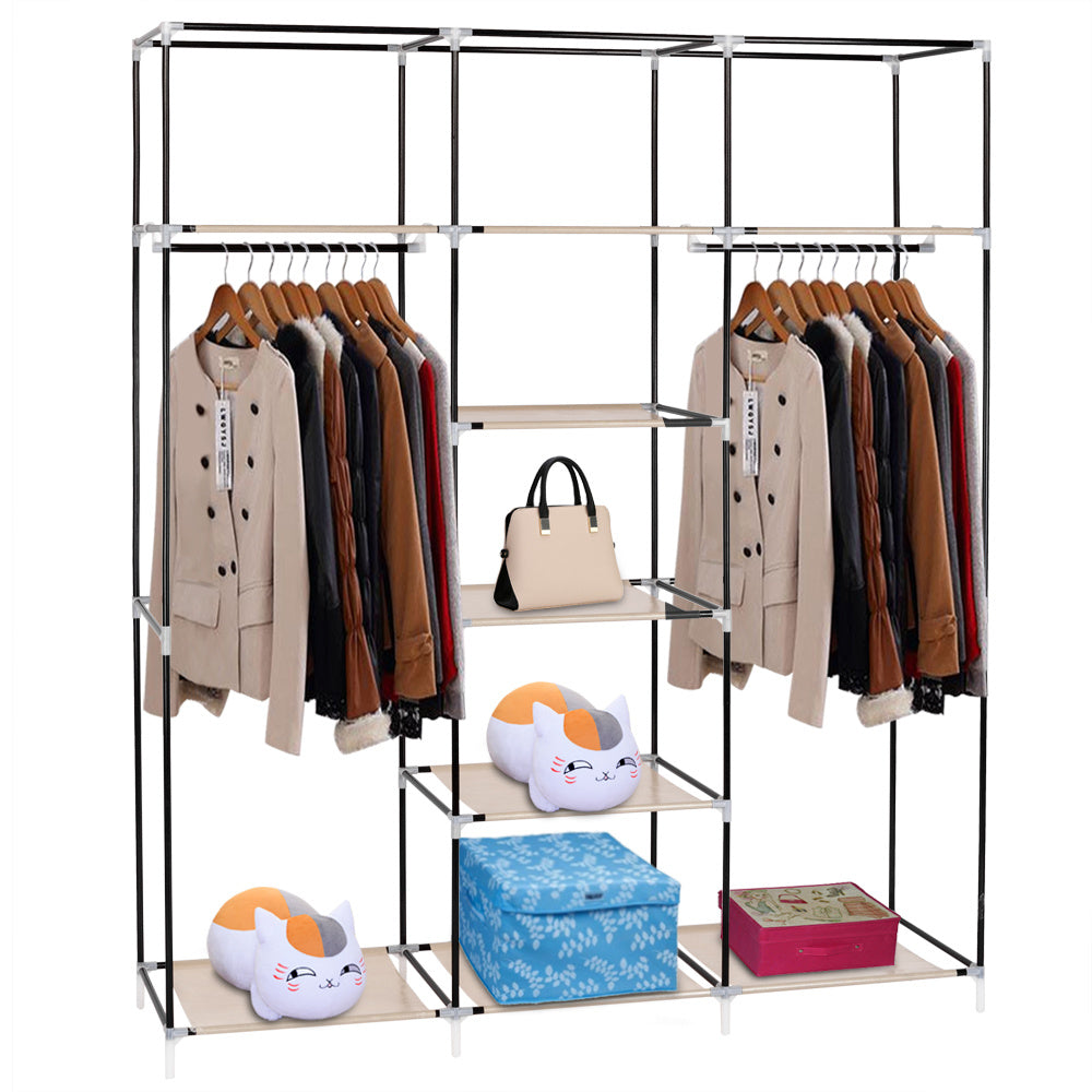 69" Portable Clothes Closet - Double Rod Storage Organizer
