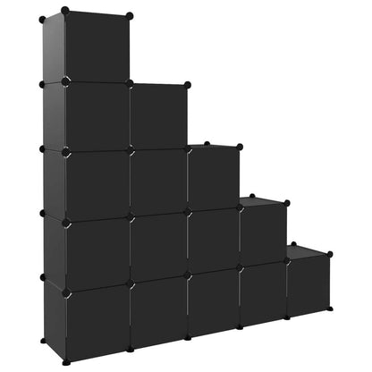 Storage Cube - Organizer with 15 Cubes - Black
