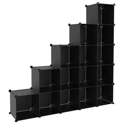 Storage Cube - Organizer with 15 Cubes - Black