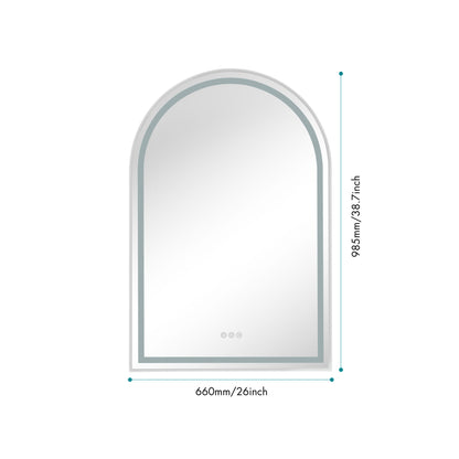 39in. W x 26in. H Oversized Rectangular Framed LED Mirror Anti-Fog Dimmable Wall Mount Bathroom Vanity Mirror Wall Mirror Kit For Gym And Dance Studio