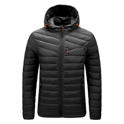 Men's Casual Adjustable Hooded Warm Cotton Clothing Winter Thick Zipper Cold Resistant Clothing
