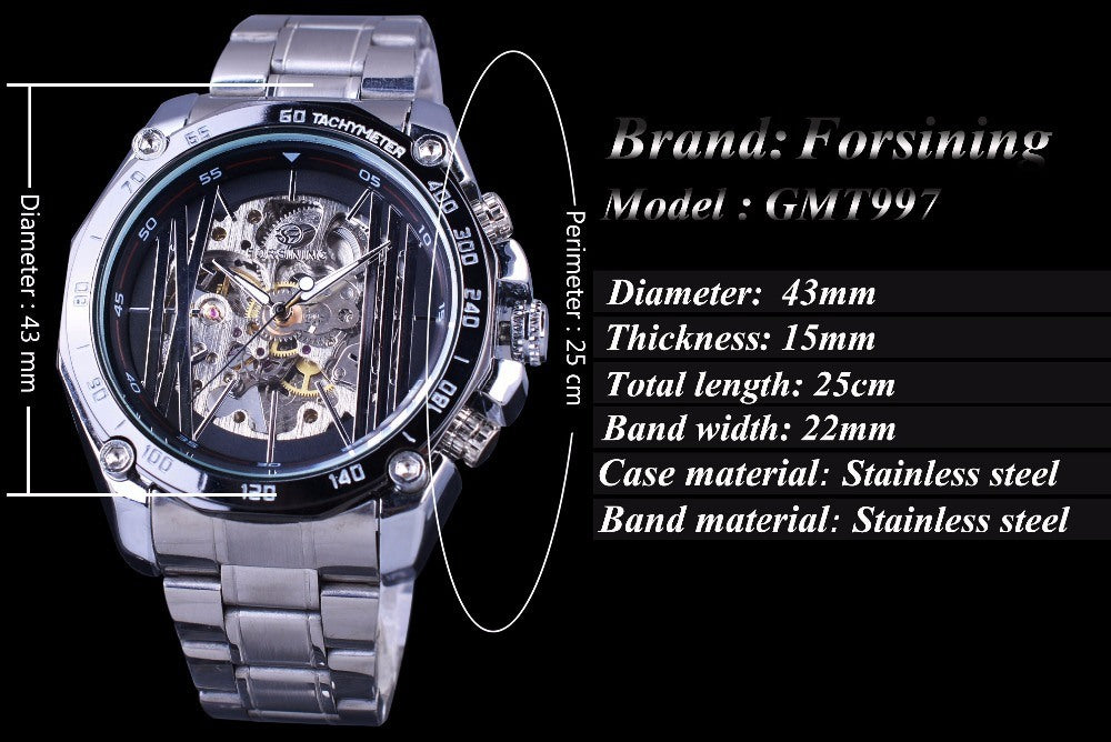 European American Style Casual Hollow Mechanical Watch
