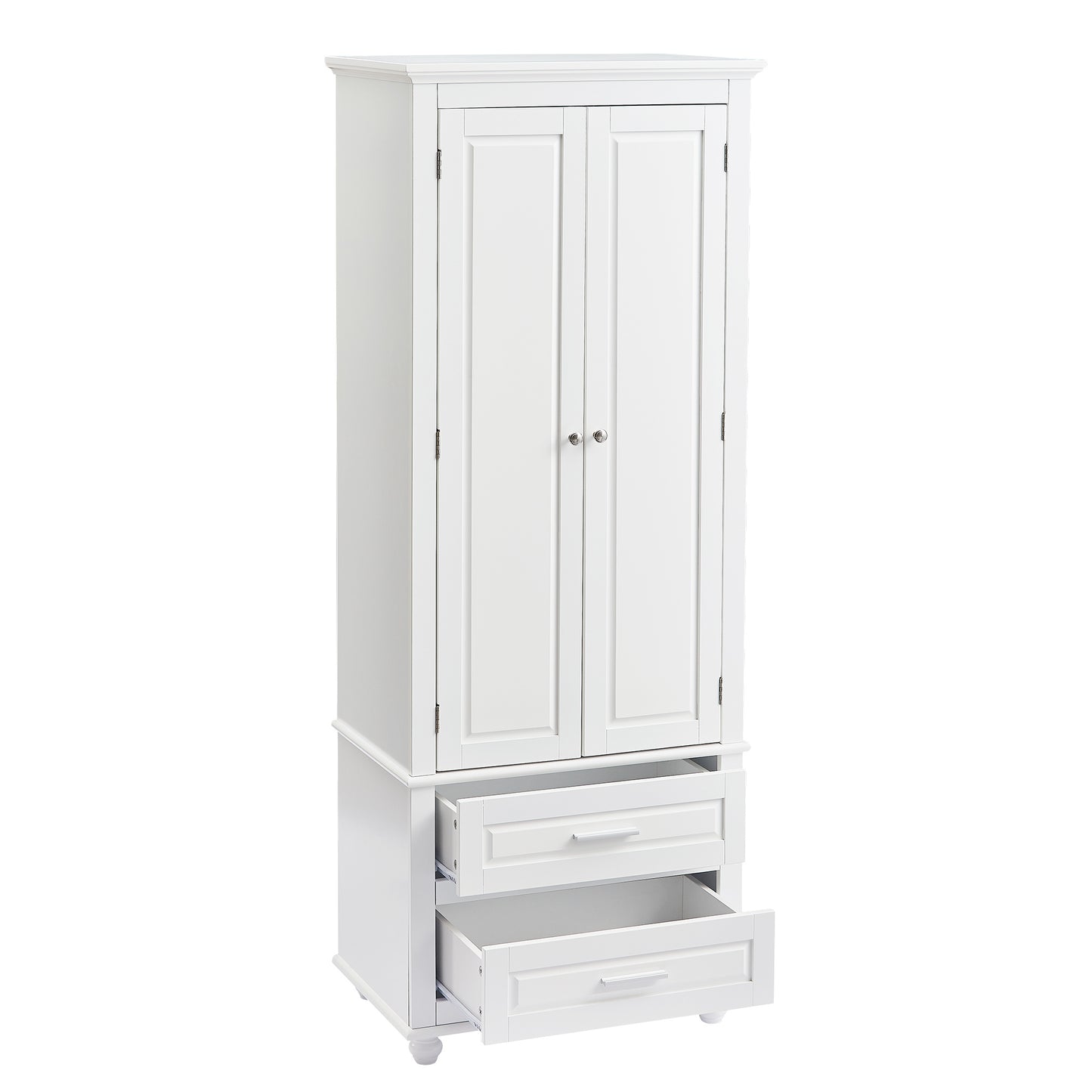 Tall Storage Cabinet with Two Drawers for Bathroom/Office