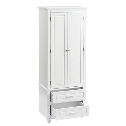 Tall Storage Cabinet with Two Drawers for Bathroom/Office