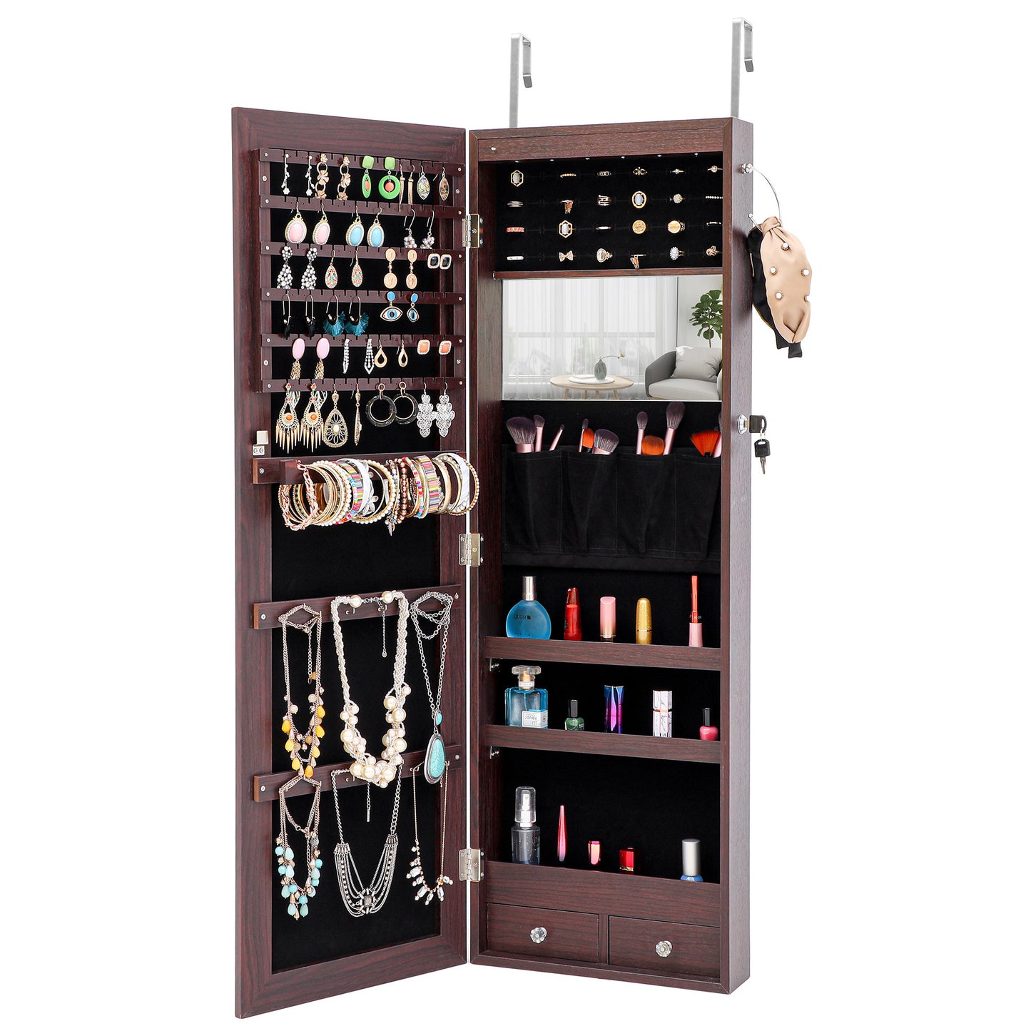 LED Jewelry Storage Mirror Cabinet