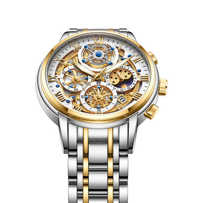 Quartz Watch Multi-Function Waterproof Hollowed