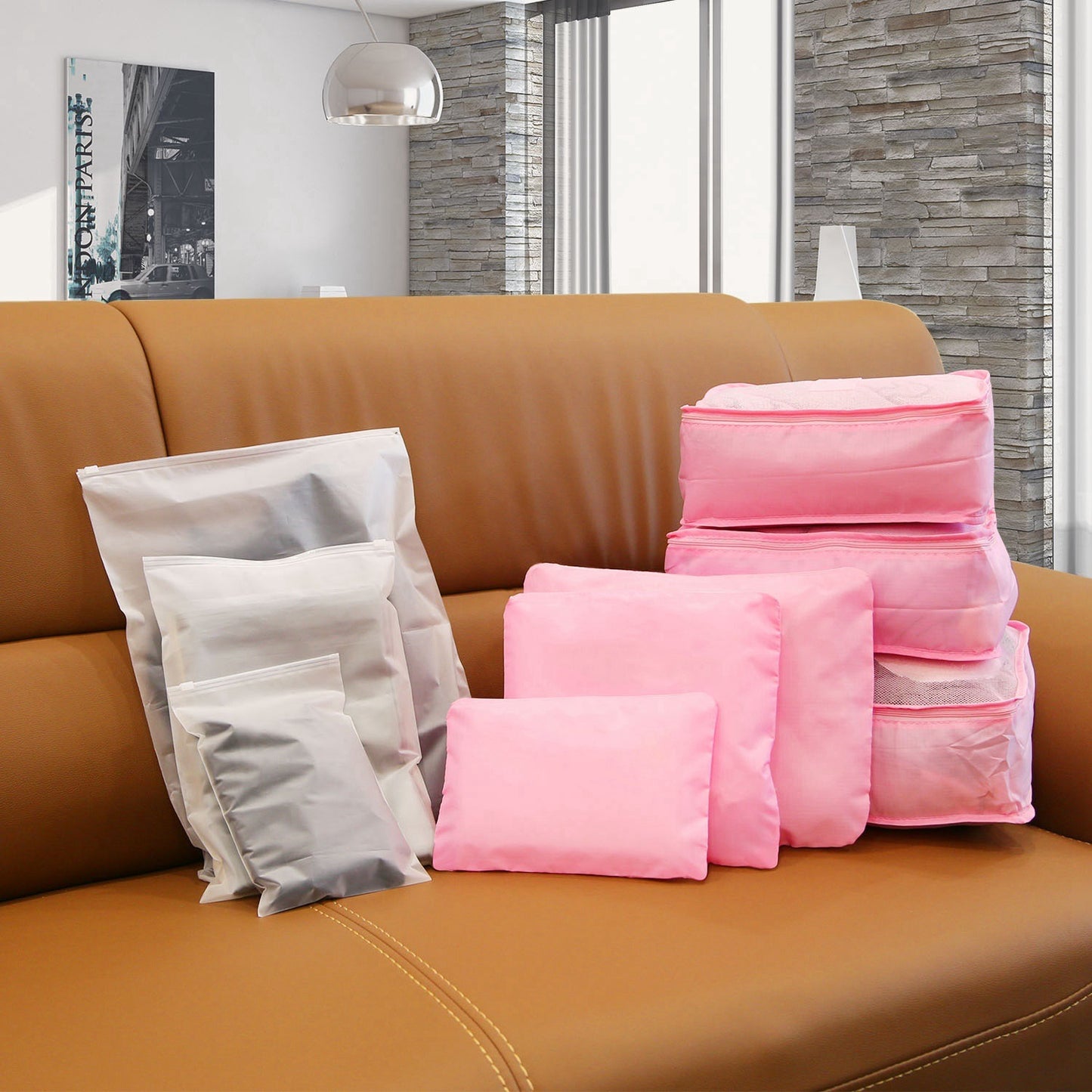 9Pc Clothes Storage Bags - Travel Luggage Organizer - Packing Cubes