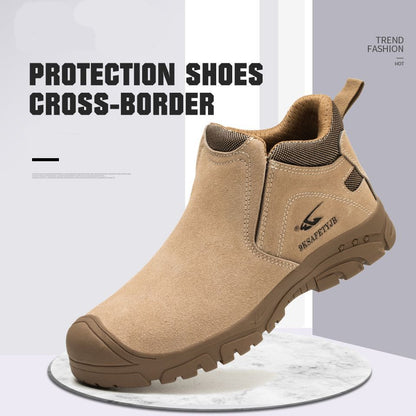 Safety Shoes Men Leather Ankle Boots Electric Welding Insulation Anti-smashing Anti-piercing Spring Summer Autumn Winter Outdoor