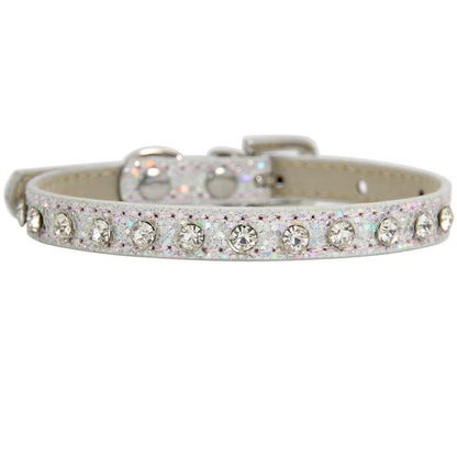 Rhinestone Cat Collar - Leather Strap