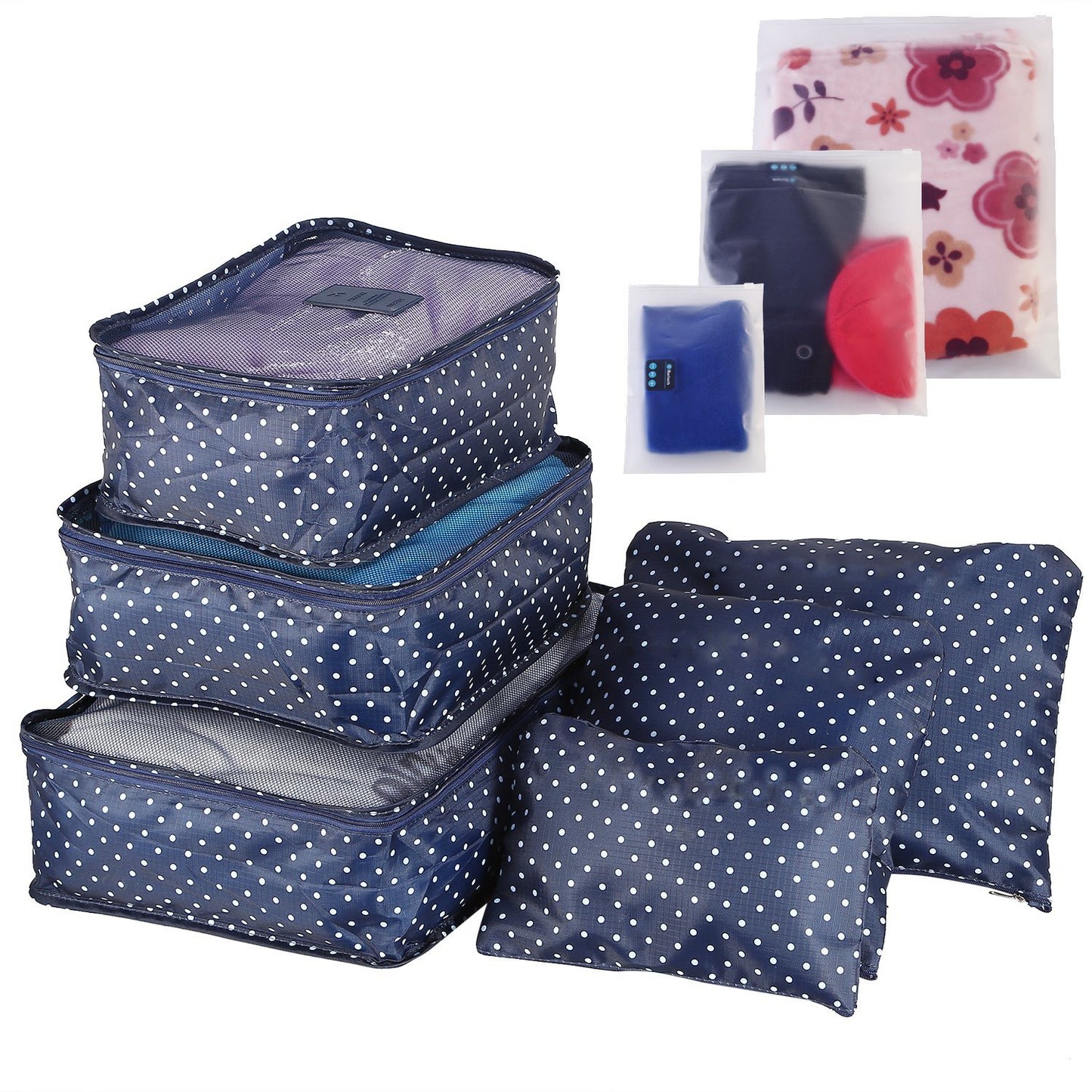 9Pc Clothes Storage Bags - Travel Luggage Organizer - Packing Cubes