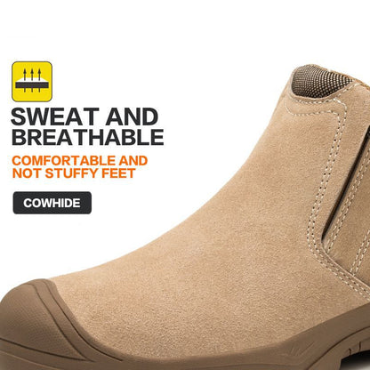 Safety Shoes Men Leather Ankle Boots Electric Welding Insulation Anti-smashing Anti-piercing Spring Summer Autumn Winter Outdoor