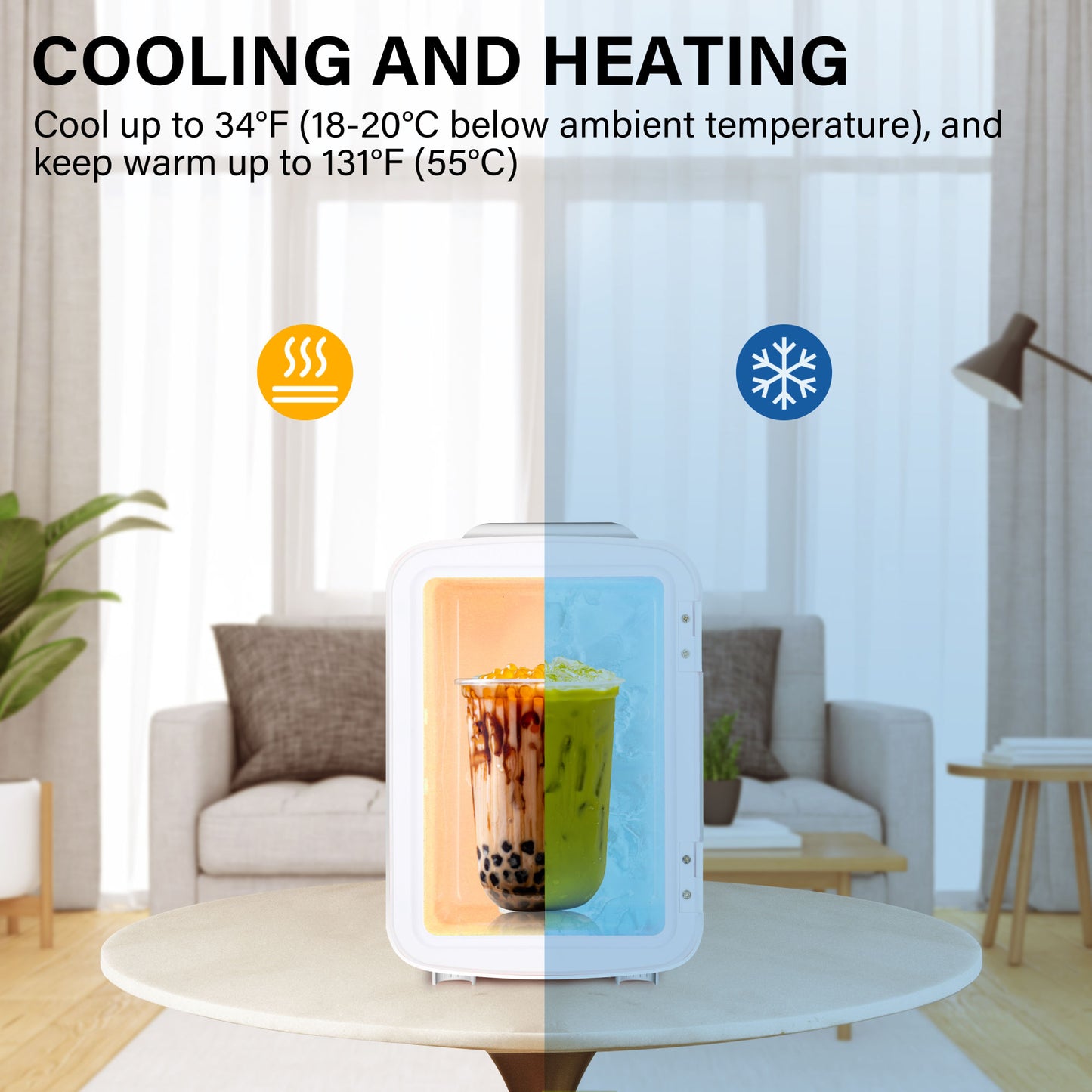 Mini Fridge, 4L/6 Can Portable Small Refrigerator