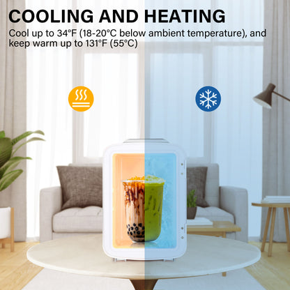 Mini Fridge, 4L/6 Can Portable Small Refrigerator