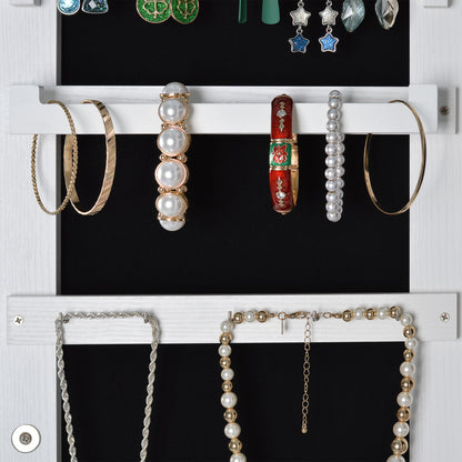 Full Mirror Jewelry Storage Cabinet - Can Be Hung on Door or Wall