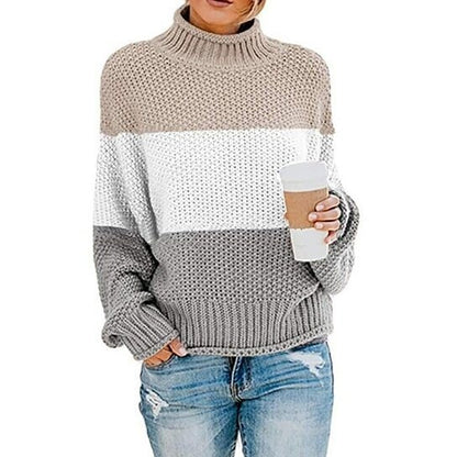 Women's Turtleneck Chunky Knit Oversized Sweater Pullover