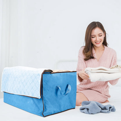 2Pc Storage Bag 90L Large Capacity Foldable Closet Organizer w/ Thick Fabric Clear Window