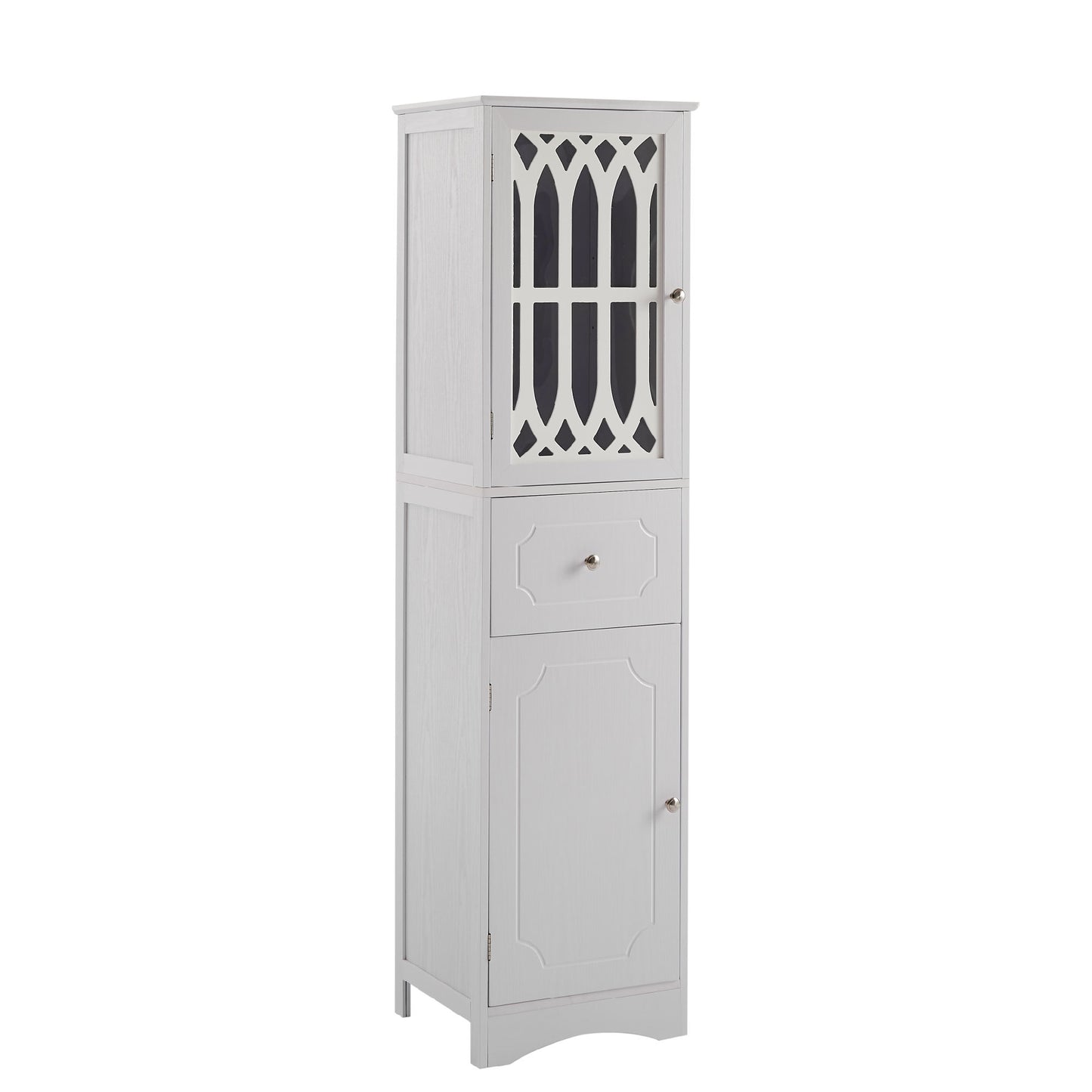 Tall Bathroom Cabinet - Freestanding Storage Cabinet with Drawer and Doors
